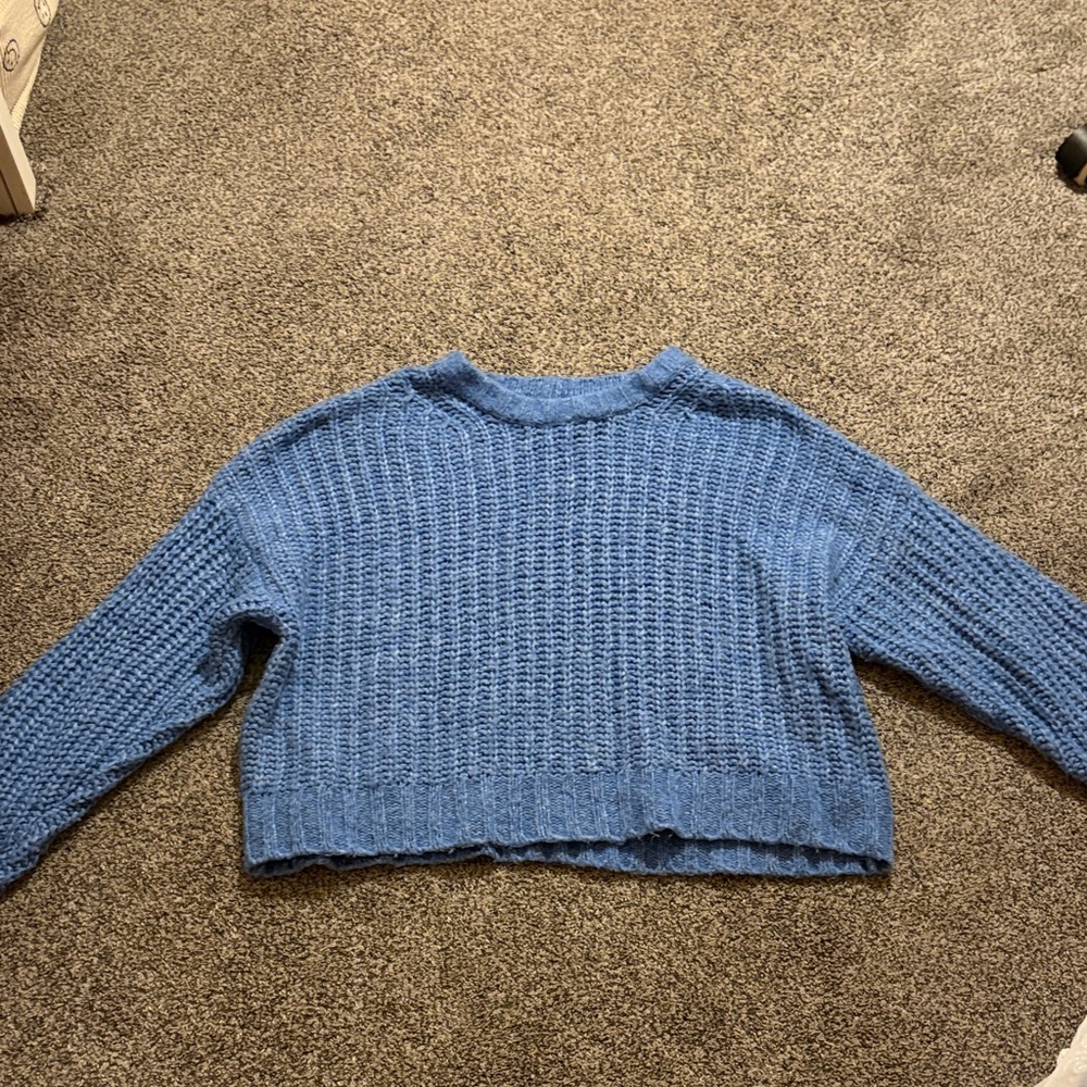 American Eagle Outfitters Textured Blue Sweater